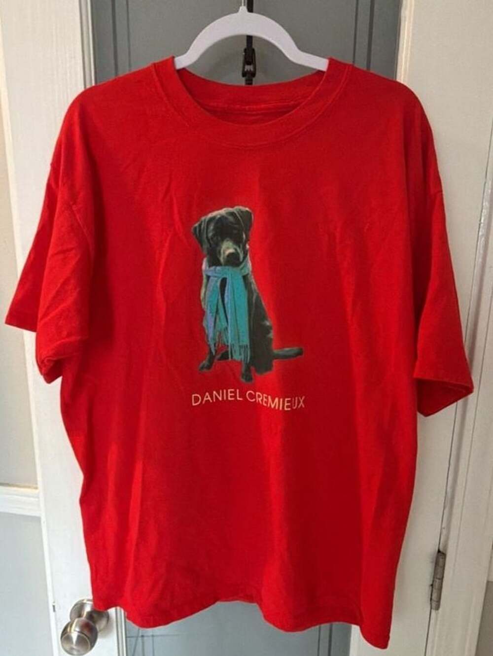 Daniel Cremieux Collection Red T-Shirt with Black Labrador Graphic Size XL